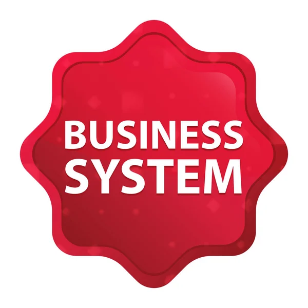 System biznesowy mglisty Róża czerwony przycisk naklejki Starburst — Zdjęcie stockowe