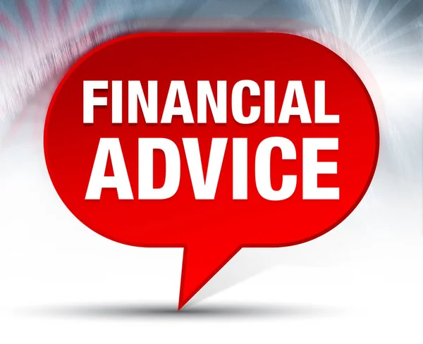 Financial Advice Red Bubble Background