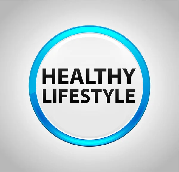 Healthy Lifestyle Round Blue Push Button — Stock Photo, Image