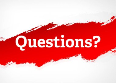 Soru? Kırmızı Fırça Soyut Arka Plan İllüstrasyon