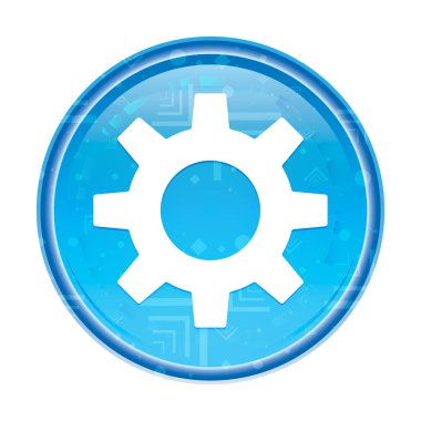 Ayarlar simgesi çiçek mavi yuvarlak düğme