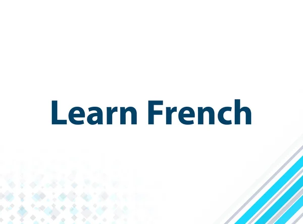 Aprender francês moderno design plano azul fundo abstrato — Fotografia de Stock