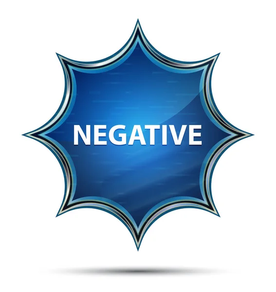 Negativo mágico vítreo sunburst botão azul — Fotografia de Stock