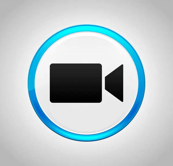 Video camera icon round blue push button