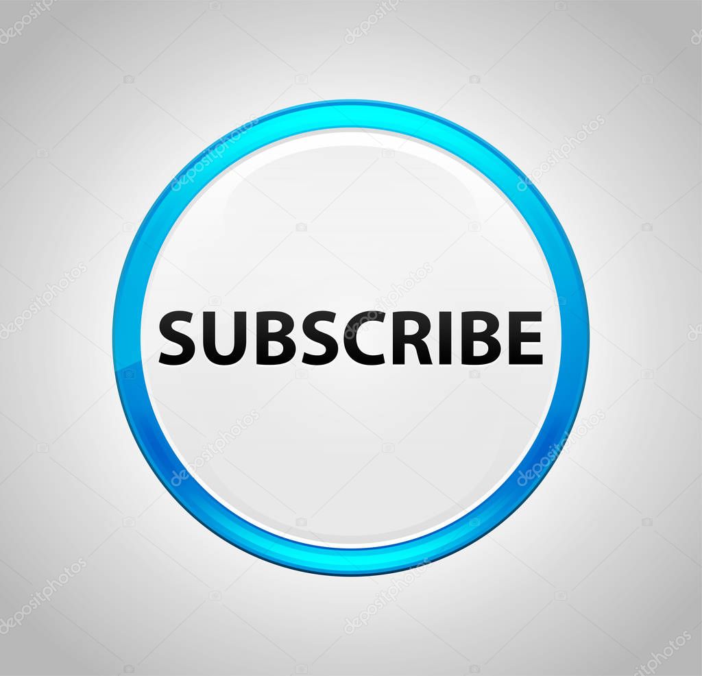 Subscribe Round Blue Push Button