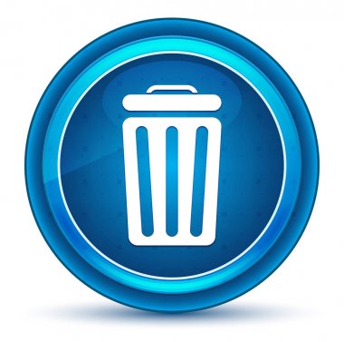 Bin simgesi göz küresi mavi yuvarlak düğme