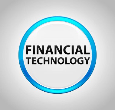Finansal Teknoloji Yuvarlak Mavi Buton
