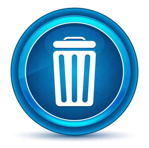 Bin simgesi göz küresi mavi yuvarlak düğme