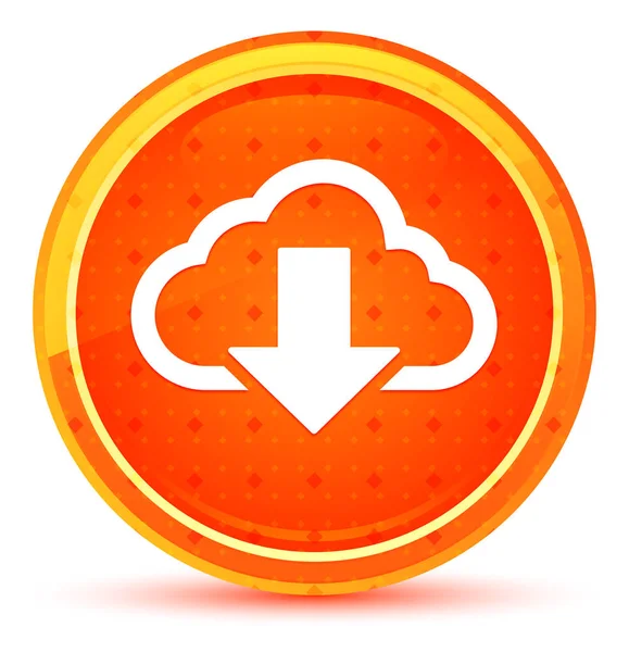 Bulut indirme simgesi doğal turuncu yuvarlak düğme