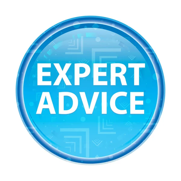 Expert Advice floral blue round button — Stock Photo, Image