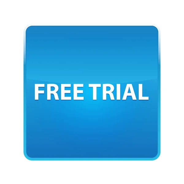 Free Trial shiny blue square button — Stock Photo, Image