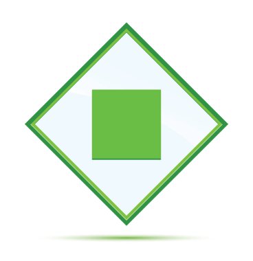 Oyun simgesi modern soyut yeşil elmas düğmesini durdurun