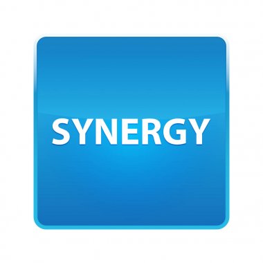 Sinerji parlak mavi kare düğmesi