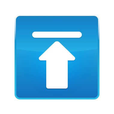 Kutsal kişilerin resmi parlak mavi kare düğme upload