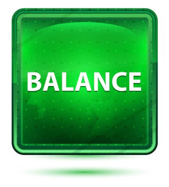 Balance Neon Light Yeşil Kare Düğmesi