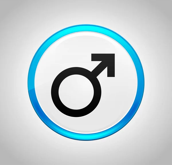 Male symbol icon round blue push button — Stock Photo, Image