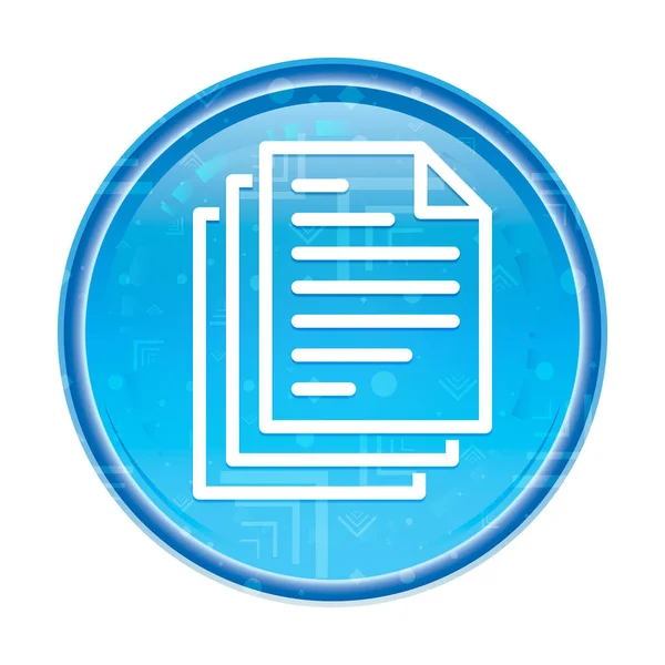 Documenti di pagina icona floreale blu pulsante rotondo — Foto Stock