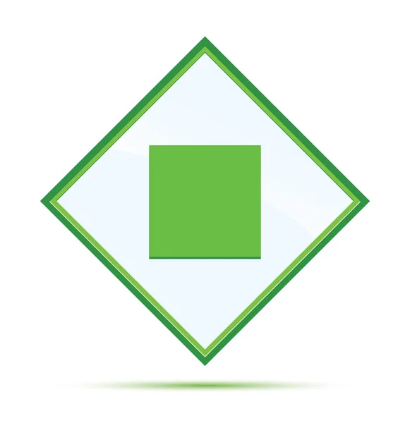 Stop play icono moderno abstracto botón de diamante verde —  Fotos de Stock