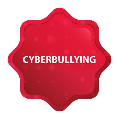 Cyberbullying sisli gül red starburst etiket düğmesi