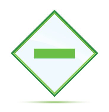 Eksi simge modern soyut yeşil elmas düğmesi