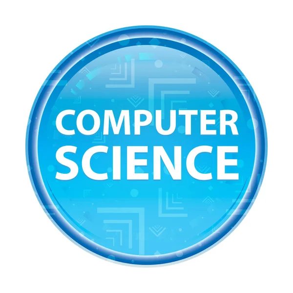 Számítógép-tudományi virágos kék kerek gomb — Stock Fotó