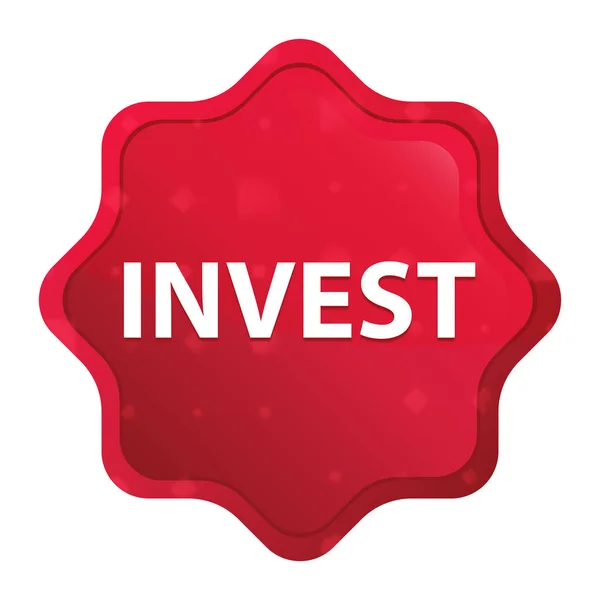 Invest Misty Rose czerwony przycisk naklejki Starburst — Zdjęcie stockowe