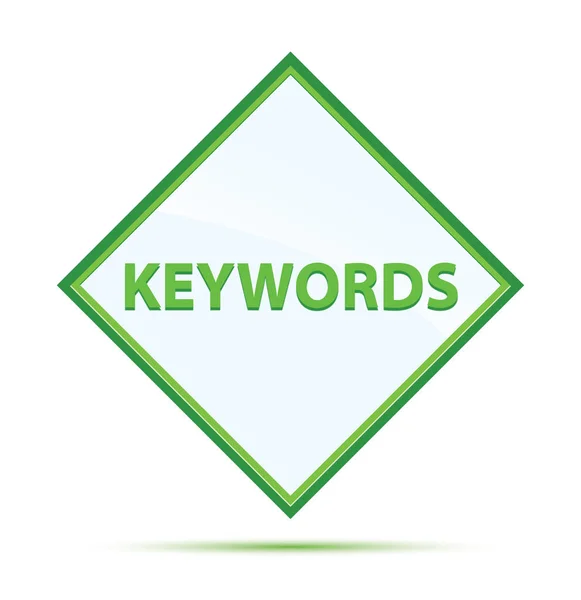 Palavras-chave abstrato moderno botão diamante verde — Fotografia de Stock