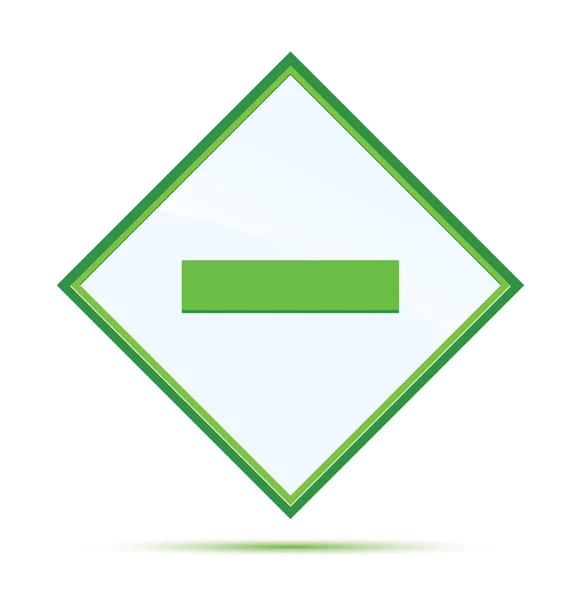 Minus pictogram moderne abstracte groene ruit knop — Stockfoto