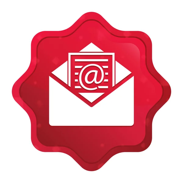 Newsletter email icon misty rose red starburst sticker button