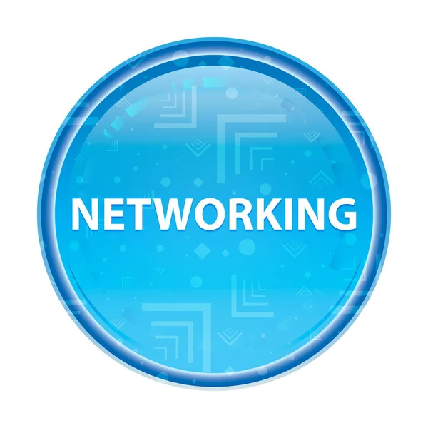 Networking floral blue round button — Stock Photo, Image