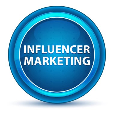 Influencer Pazarlama Eyeball Mavi Yuvarlak Düğme