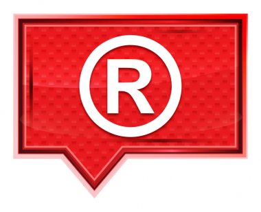 Kayıtlı sembol simgesi puslu gül pembe afiş düğmesi