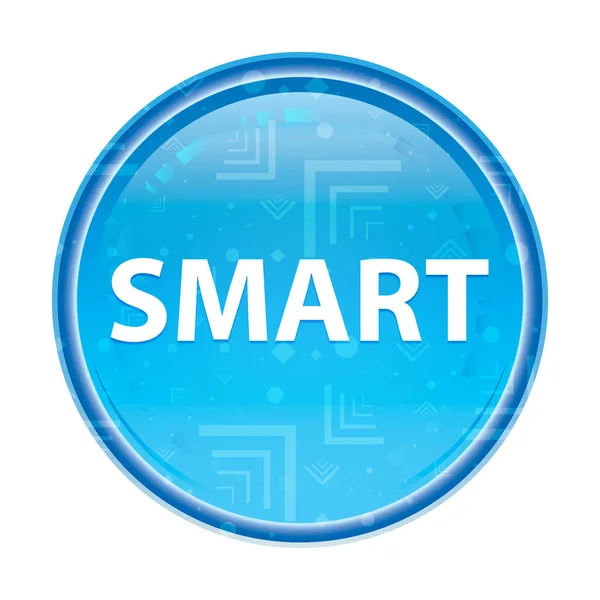 Smart blommig blå rund knapp — Stockfoto