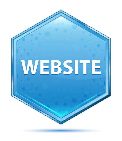 Website crystal blue hexagon button — Stock Photo, Image