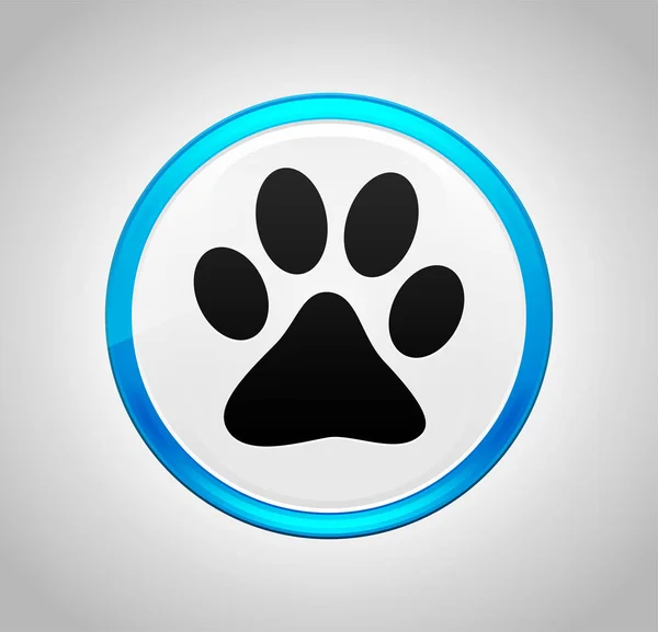 Animal paw print icon round blue push button — Stock Photo, Image