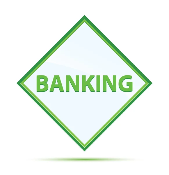 Banking moderno abstrato botão diamante verde — Fotografia de Stock