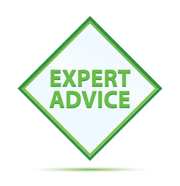 Expert Advice modern abstract green diamond button — Stock Photo, Image