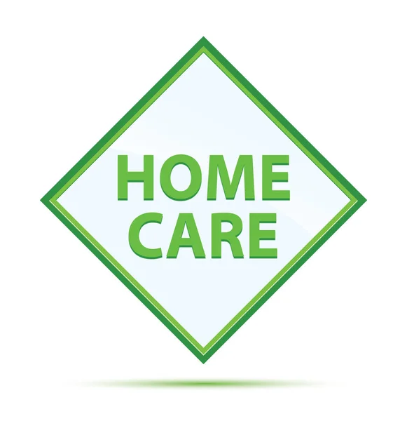 Home Care modern soyut yeşil elmas düğmesi — Stok fotoğraf