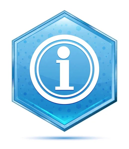 Info icône cristal bleu hexagone bouton — Photo