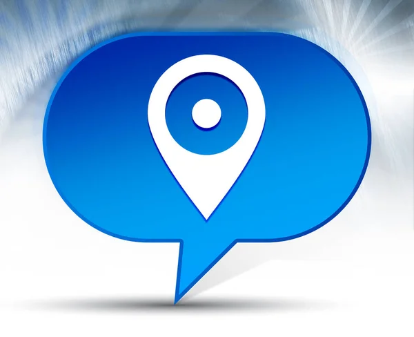 Localización pin icono azul burbuja fondo — Foto de Stock