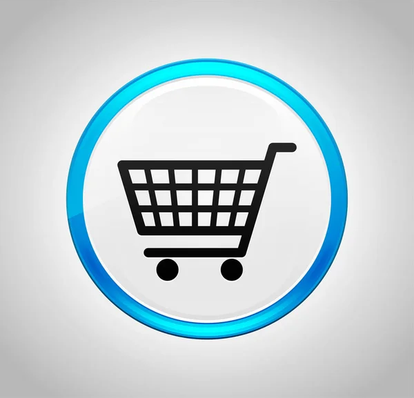 Shopping cart icon round blue push button — Stock Photo, Image