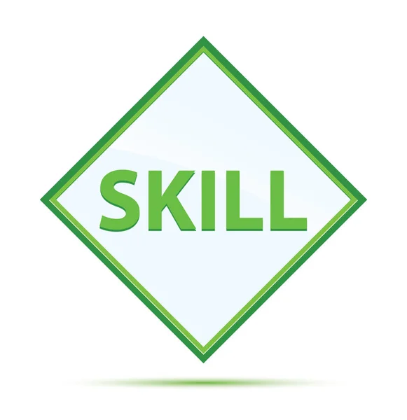 Skill modern abstrakt grön diamant knapp — Stockfoto