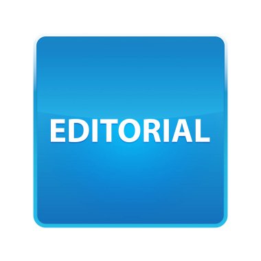 Editoryal parlak mavi kare düğmesi