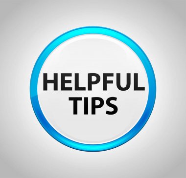 Yararlı İpuçları Yuvarlak Mavi Buton Düğmesi