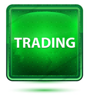 Ticaret Neon Işık Yeşil Kare Düğme