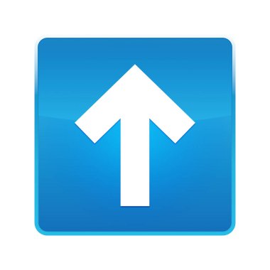 Yukarı ok simgesi parlak mavi kare düğmesi