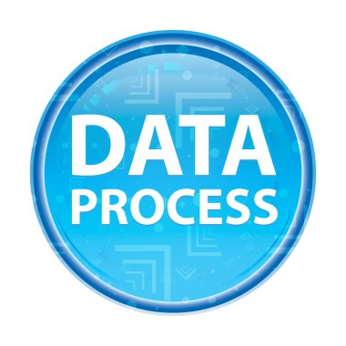 Veri İşlemi çiçek mavisi yuvarlak düğmesi