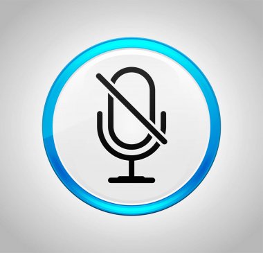 Mikrofon simgesi yuvarlak mavi basma düğmesini sessize al