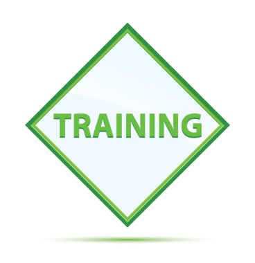 Eğitim modern soyut yeşil elmas düğmesi