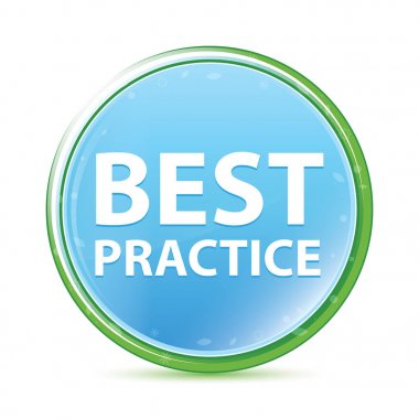 En Iyi Uygulama doğal su cyan mavi yuvarlak düğme